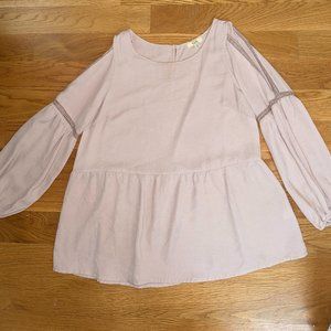 Tan Long Sleeve Tunic With Cut Outs - size Small
